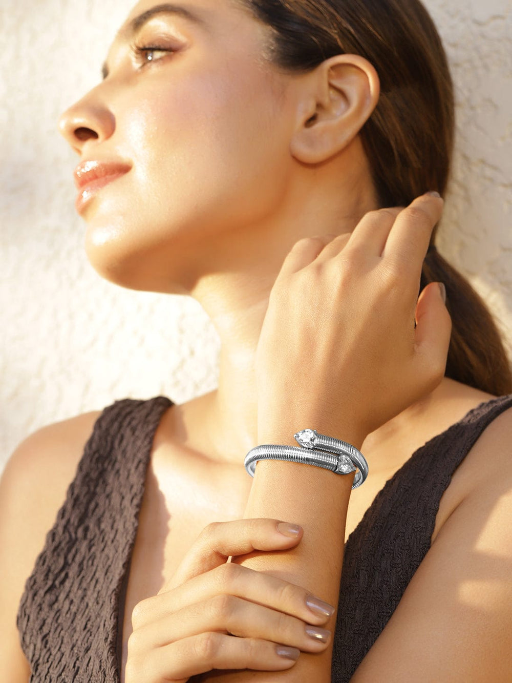 Rhodium-Plated Kada Bracelet Bracelet