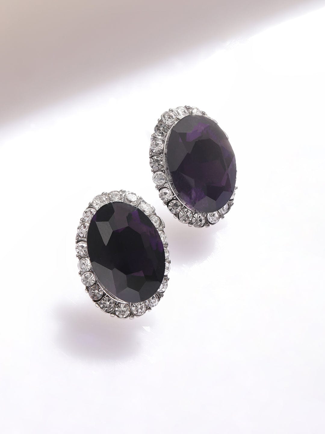 Rhodium-Plated Multihued Zirconia Embellished Flowerlet Necklace set Necklace Sets