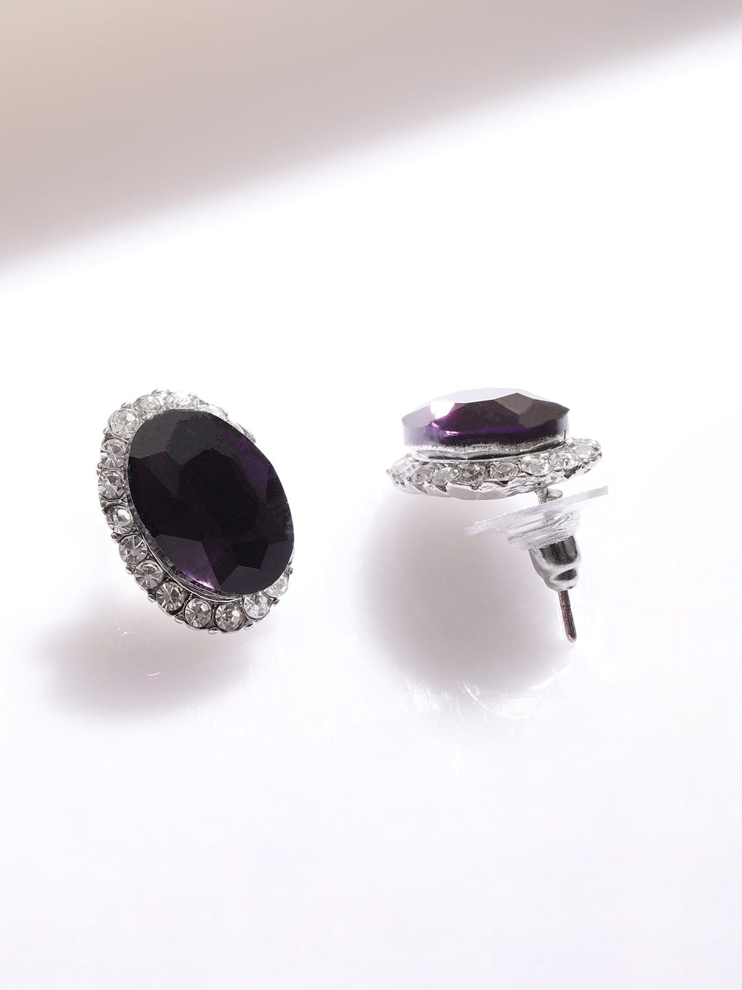 Rhodium-Plated Multihued Zirconia Embellished Flowerlet Necklace set Necklace Sets