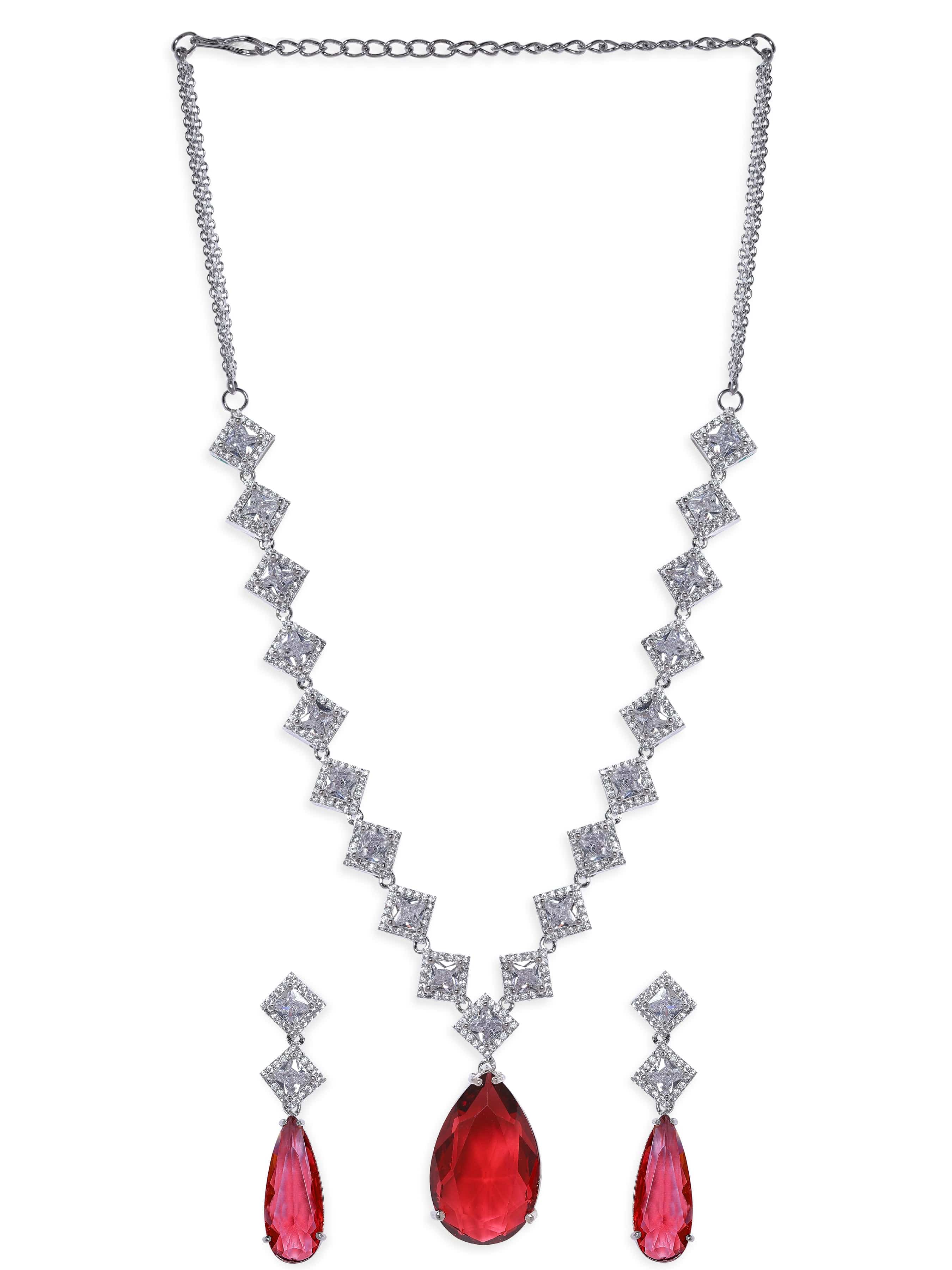 Ruby Pendant Sterling Silver Pear Shape | SP11258 | Peora.com