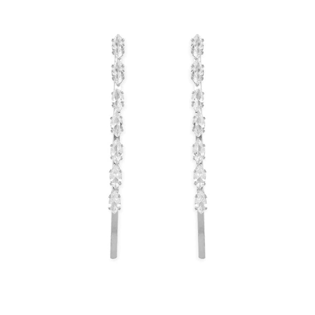 Rhodium plated zirconia studded hair pins Hair Accessory