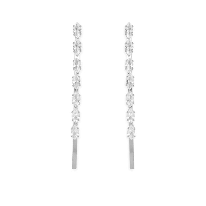 Rhodium plated zirconia studded hair pins Hair Accessory