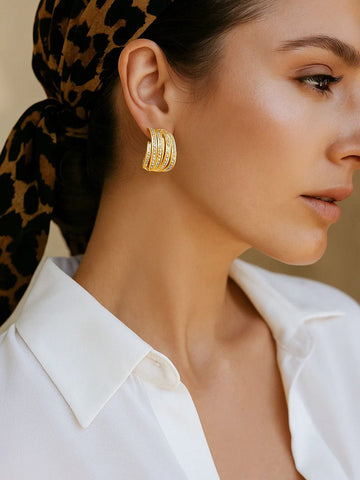 Riding the Golden Waves Hoops Earrings
