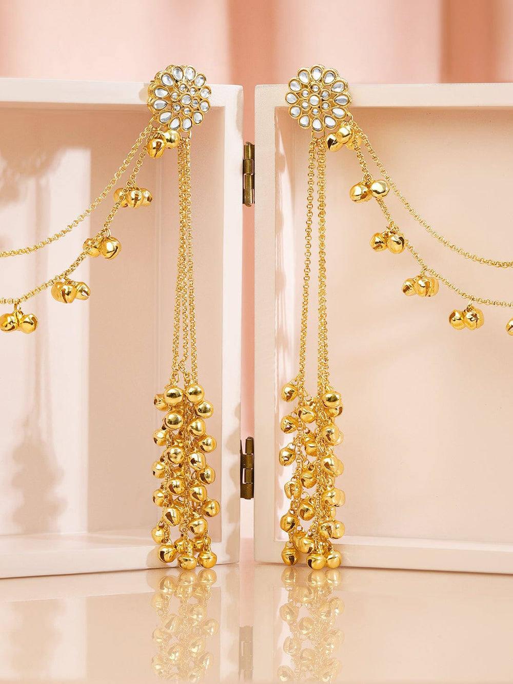 Riwaaz Ghungroo Dangler with Kaan Chain Earrings