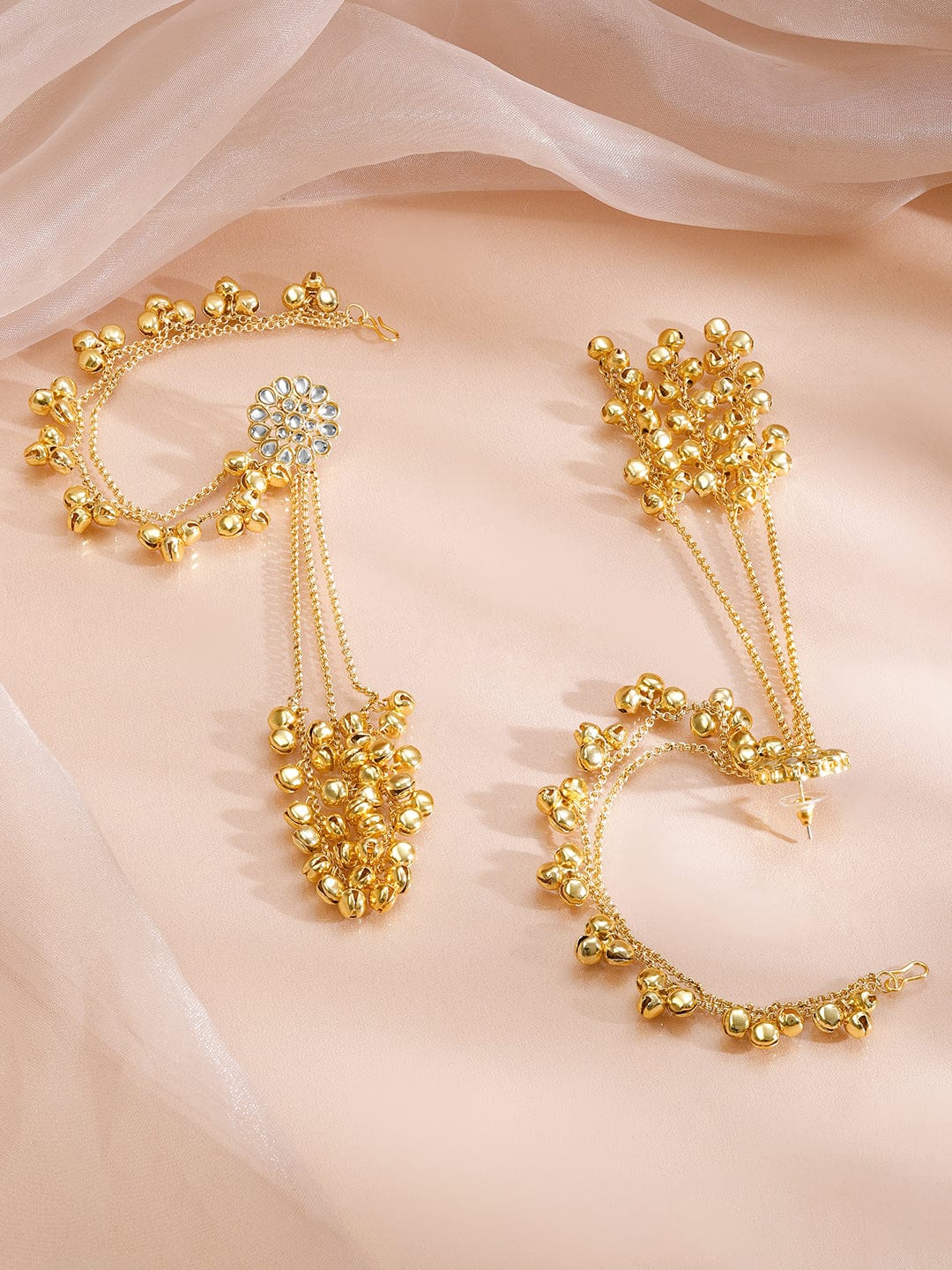 Riwaaz Ghungroo Dangler with Kaan Chain Earrings