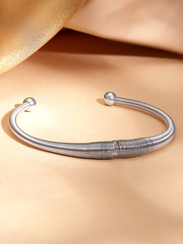 Rodium Silver Plated Coil of sterling silver Bracelet Earrings