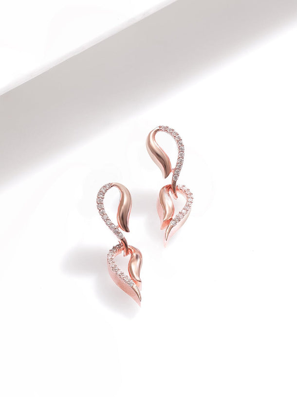 Rose Gold Plated  CS Studded Jewellery Set Necklace Set