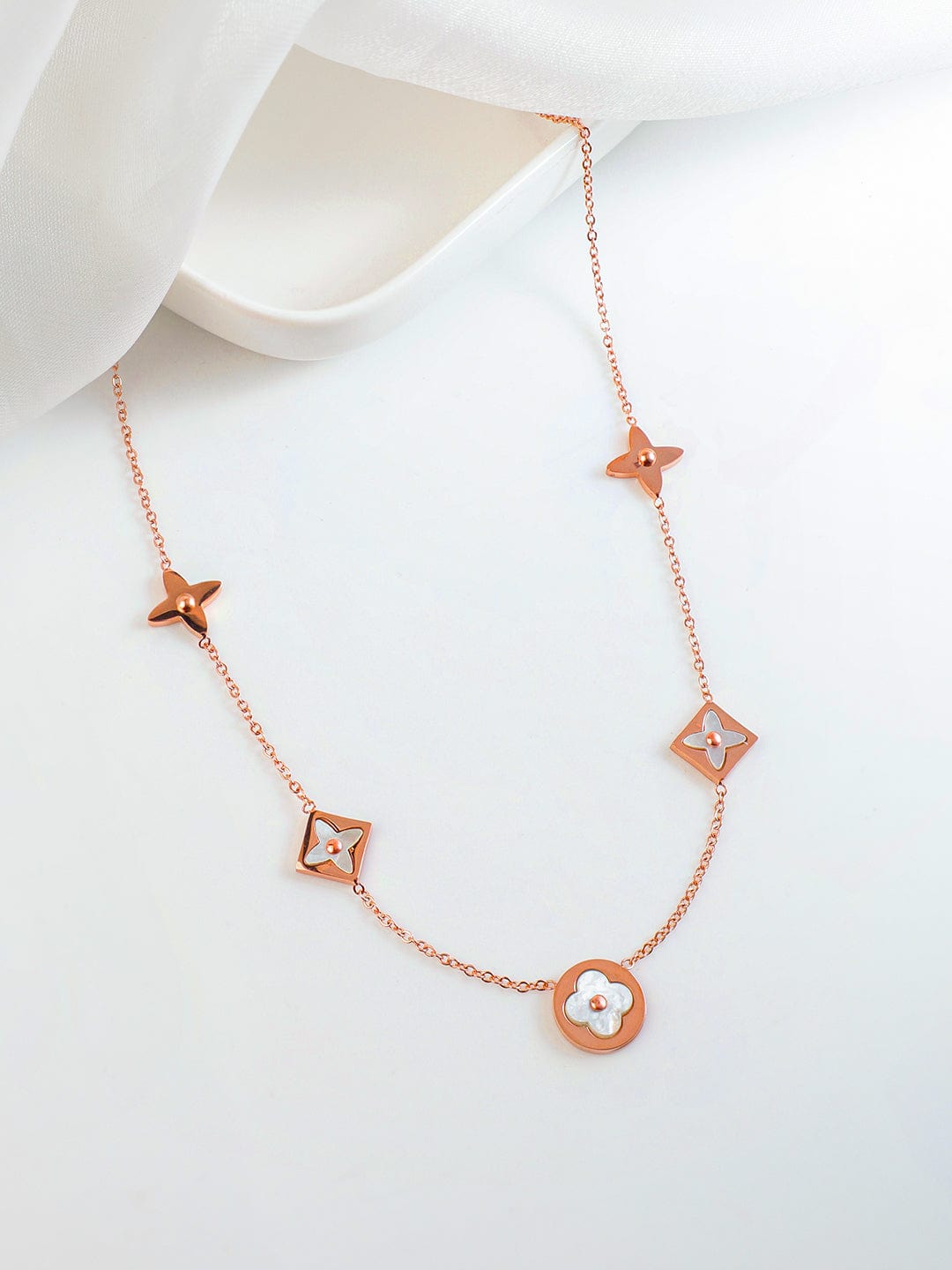 Rose Gold Plated Pendant Necklace And Chain Chain & Necklace