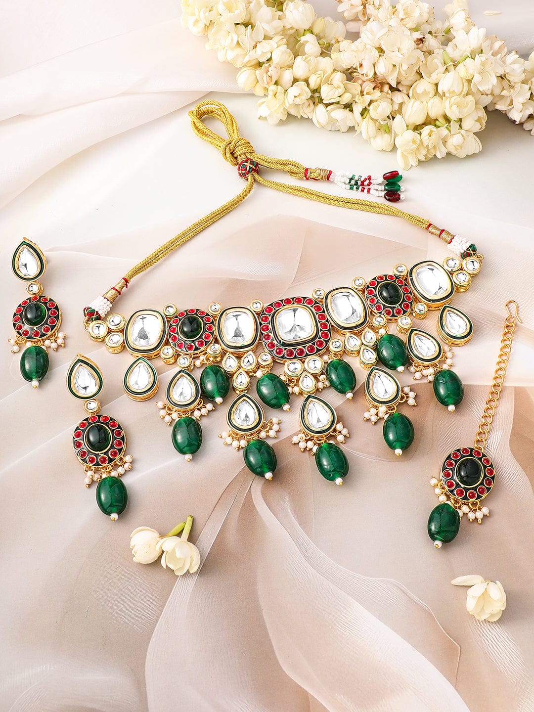 Royal Bloom Kundan Choker Set Jewellery Set