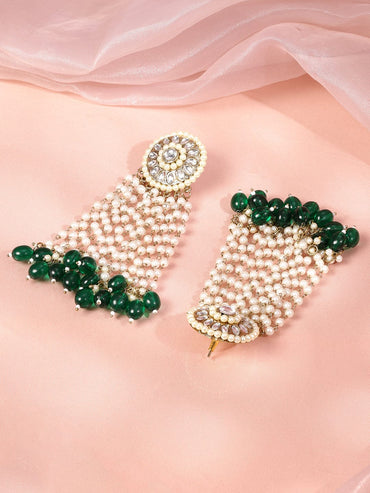 Royal Greens Multistrand Pearl Chandelier Earrings Earrings