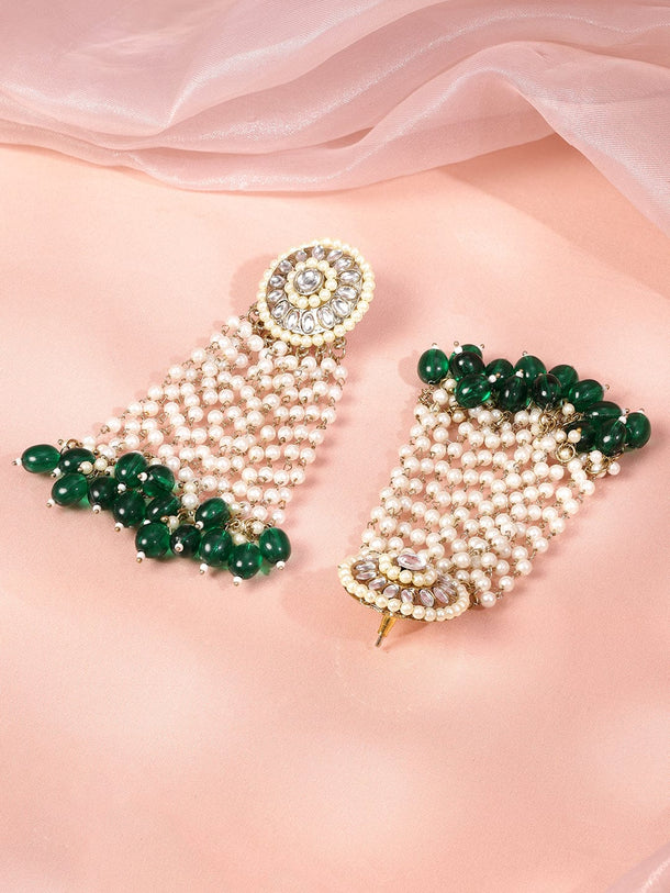 Royal Greens Multistrand Pearl Chandelier Earrings Earrings