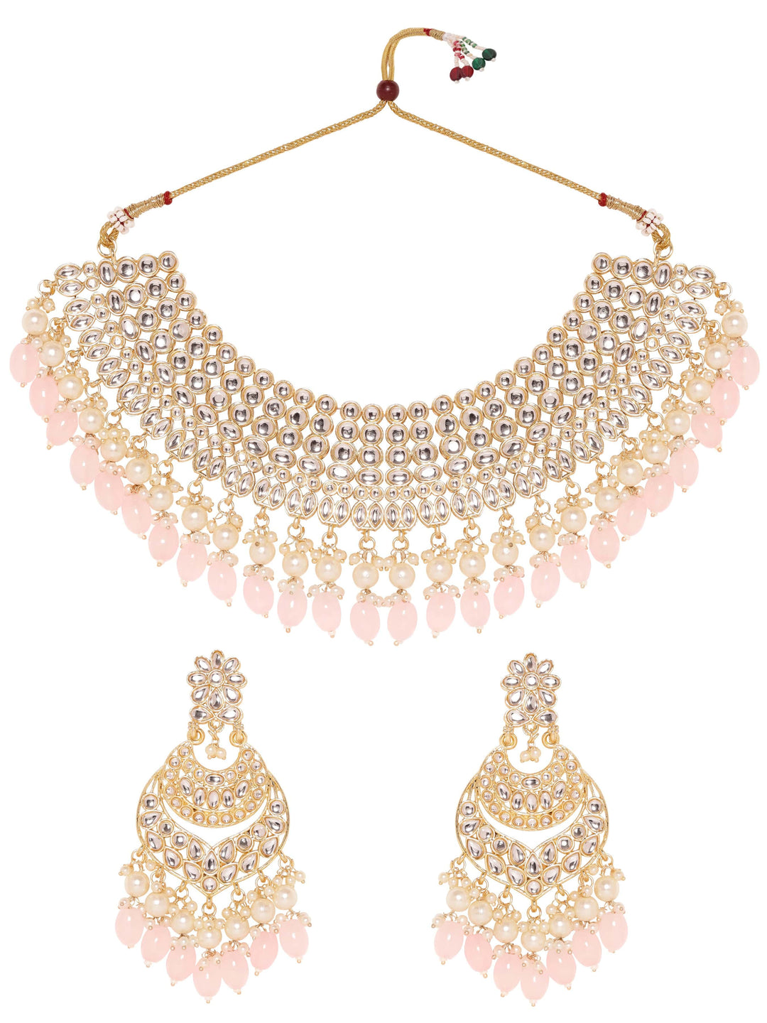 Royal Radiance 22k Gold Plated Kundan and Pearl Beaded Jewelry Set Jewellery Sets