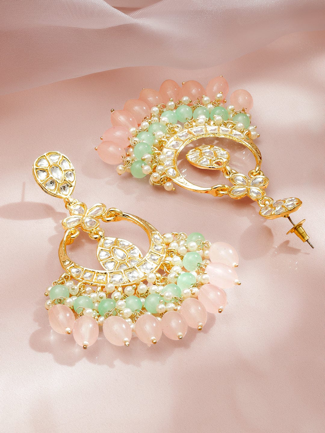 Royal Radiance in Pastels Chandbali Earrings
