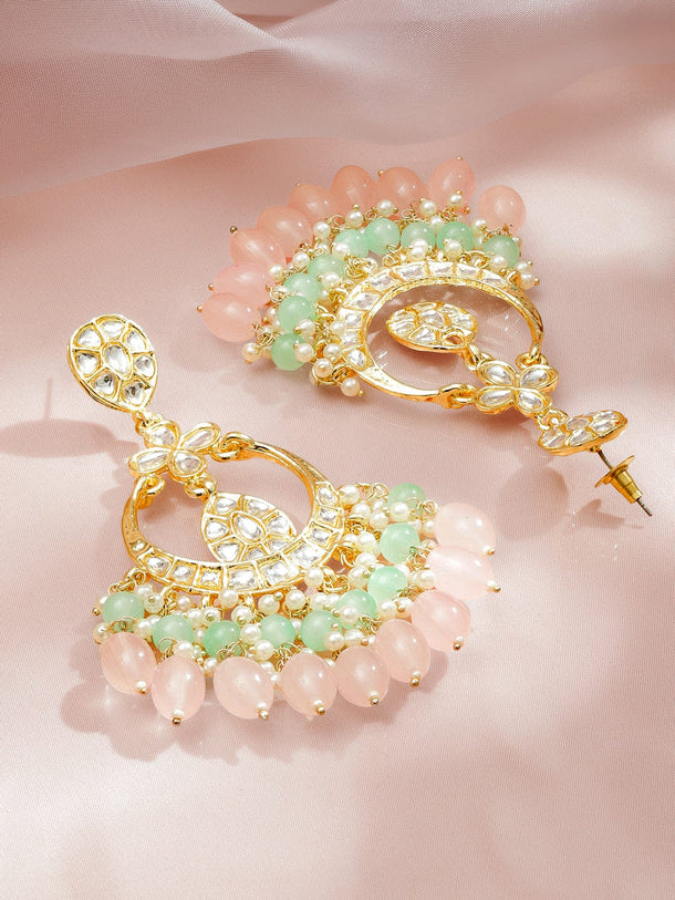 Royal Radiance in Pastels Chandbali Earrings
