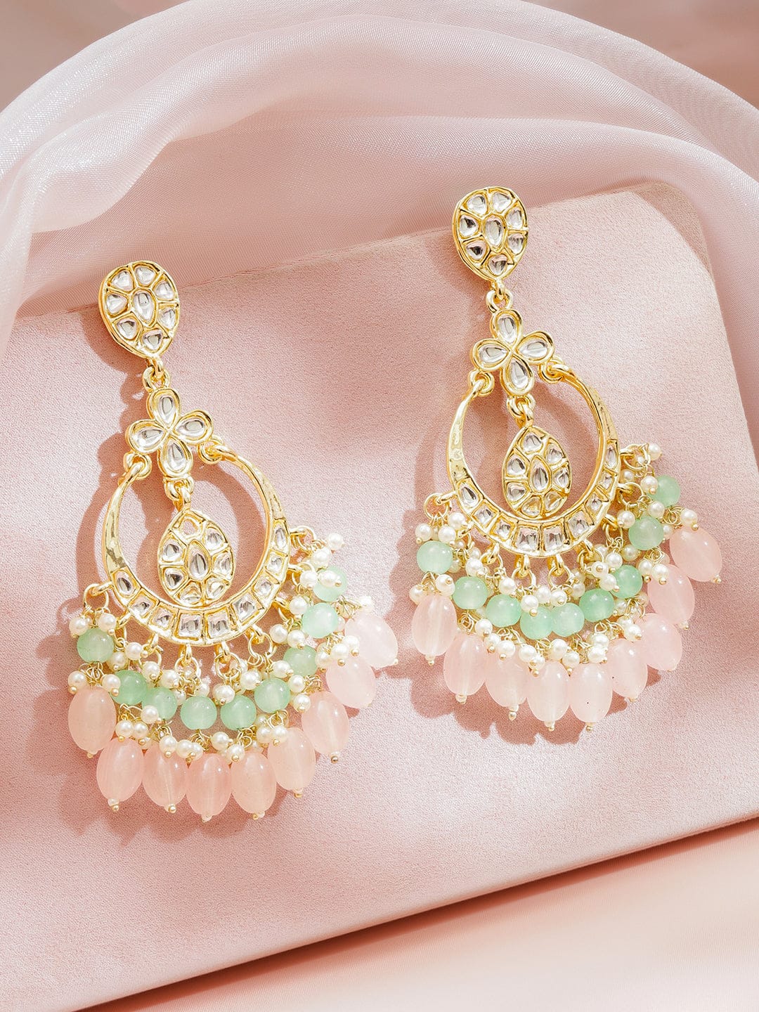 Royal Radiance in Pastels Chandbali Earrings