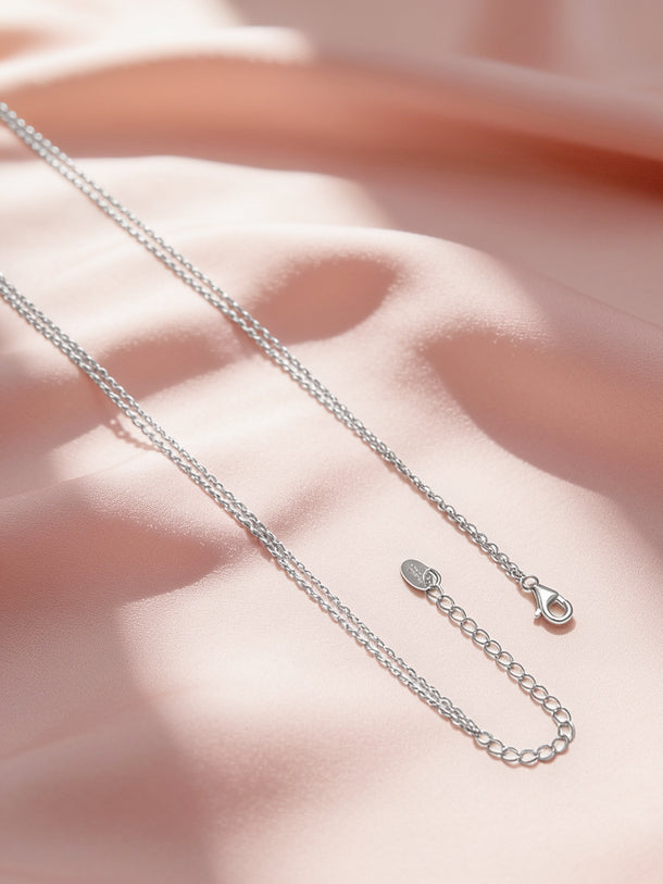925 Fine Silver Rhodium Plated Cubic Tear Drop Layered Necklace