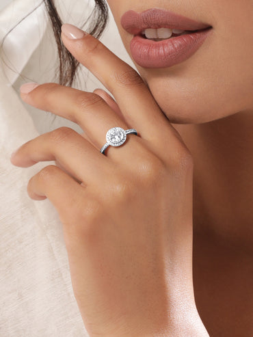 American Diamond Zirconia Openable Statement White Ring