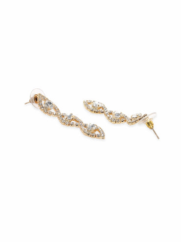 Rubans 18K Gold Plated AD & White Cubic Zirconia Studded Necklace and Earring Set Jewellery Set