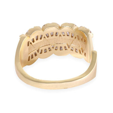 Rubans 18K Gold Plated Adjustable Cubic Zirconia Studded Statement Adjustable Finger Ring Rings
