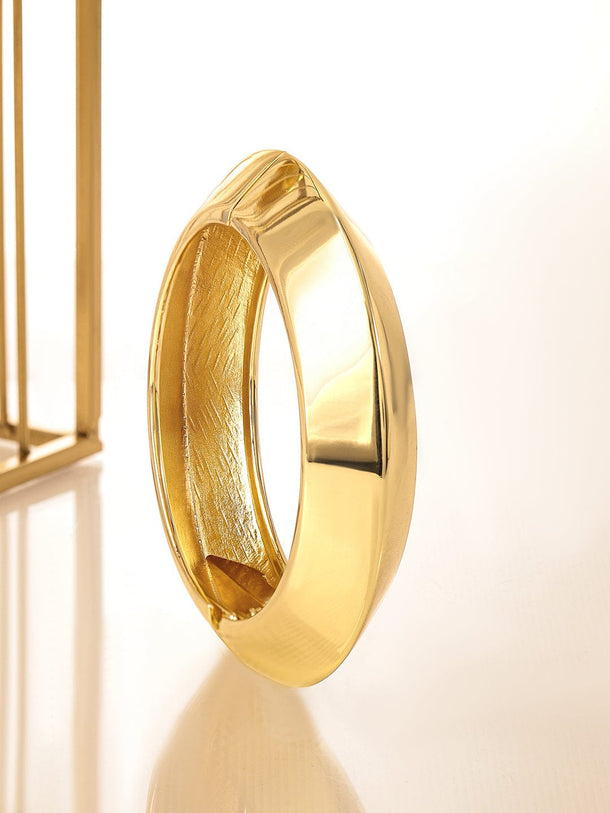Rubans 18K Gold-Plated Bold Dome Design Statement Kada Bracelet â€“ Perfect for Luxe & Contemporary Styling Wristwear