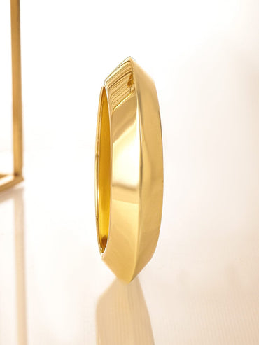 Rubans 18K Gold-Plated Bold Dome Design Statement Kada Bracelet â€“ Perfect for Luxe & Contemporary Styling Wristwear