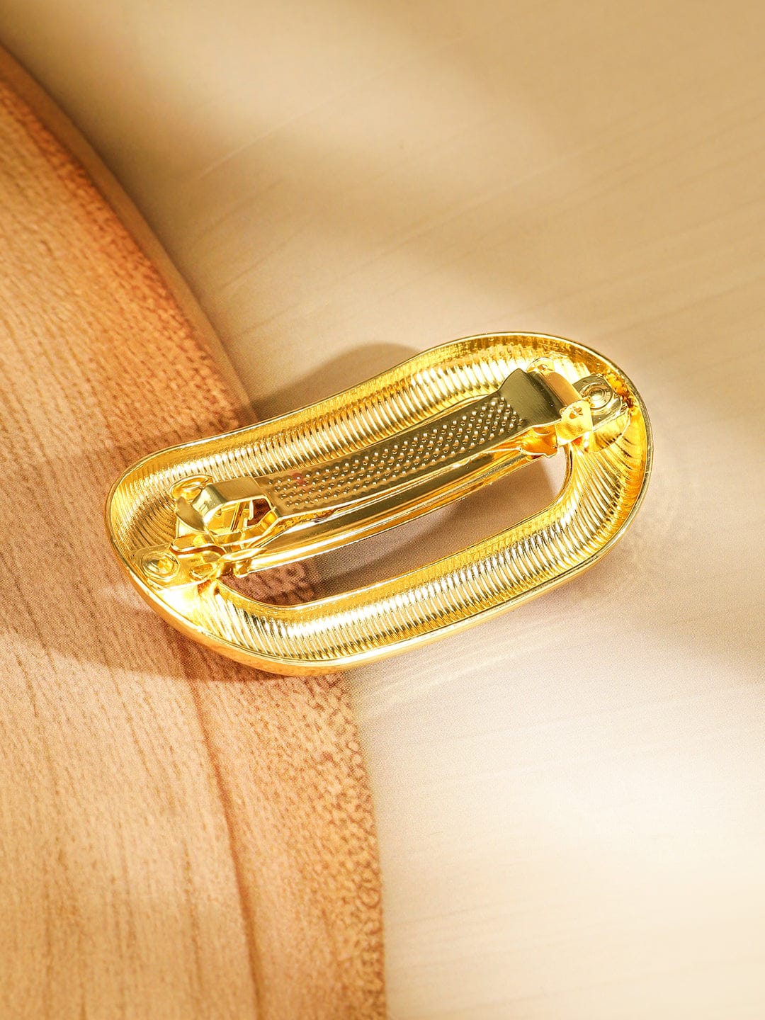 Rubans 18K Gold Plated Bold Oval Hair Clip â€“ Luxe Statement Hair Accessory for Women Hair Accessory