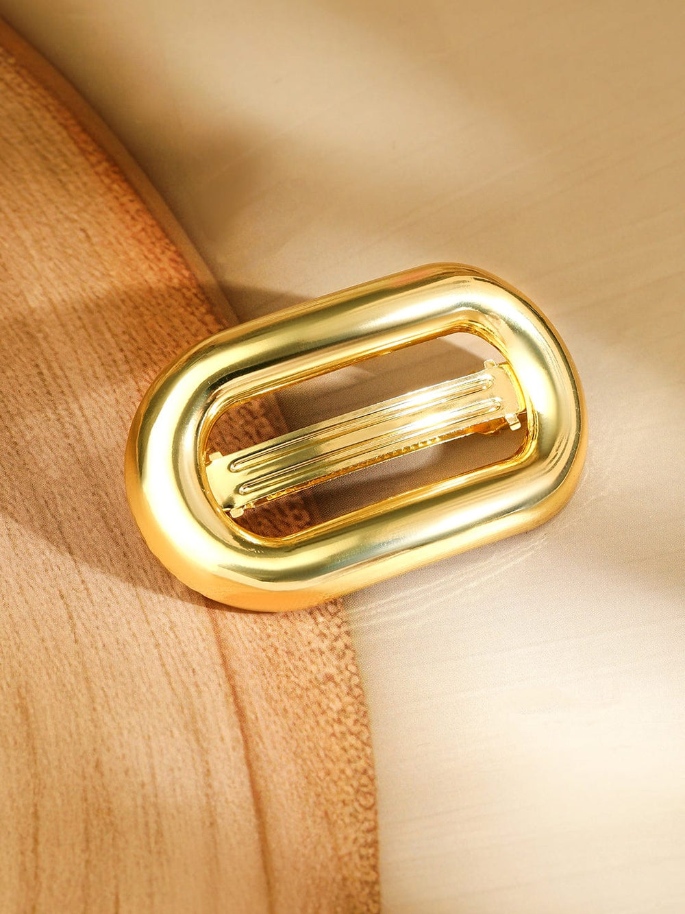 Rubans 18K Gold Plated Bold Oval Hair Clip â€“ Luxe Statement Hair Accessory for Women Hair Accessory