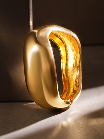 Rubans 18K Gold-Plated Bold Statement Openable Bangle Bracelet Bangles & Bracelets