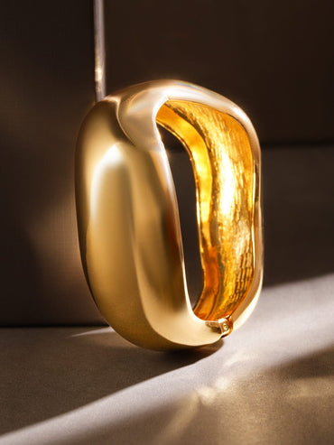 Rubans 18K Gold-Plated Bold Statement Openable Bangle Bracelet Bangles & Bracelets