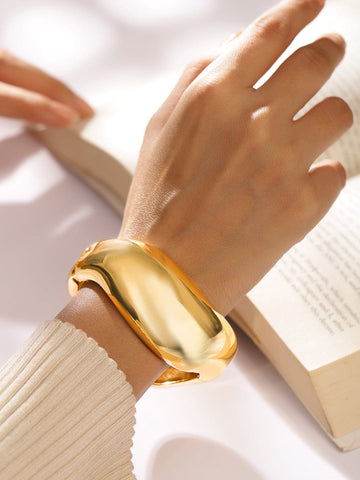 Rubans 18K Gold-Plated Bold Statement Openable Bangle Bracelet Wristwear