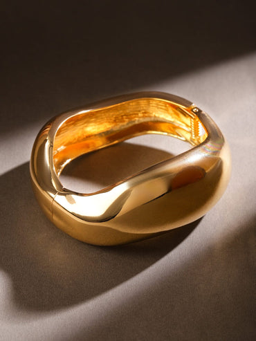 Rubans 18K Gold-Plated Bold Statement Openable Bangle Bracelet Wristwear