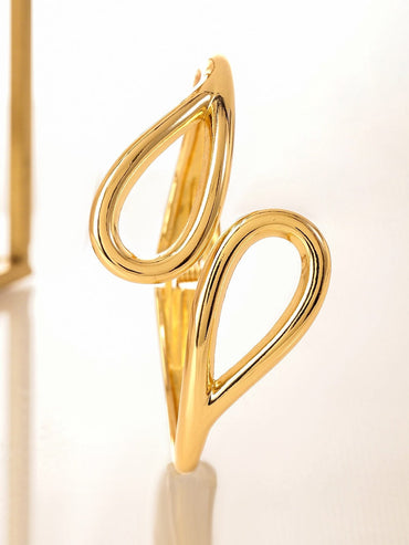 Rubans 18K Gold-Plated Bold Teardrop Cutout Sculptural Statement Bracelet â€“ Perfect for Contemporary Luxe & Minimal Styling Bangles & Bracelet