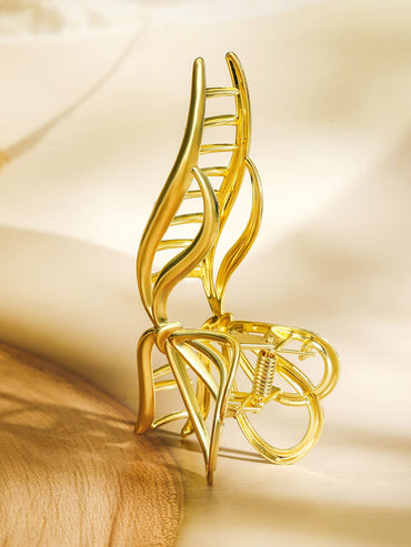 Rubans 18K Gold Plated Bow Design Hair Claw Clip â€“ Statement Hair Accessory Hair Accessory