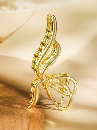 Rubans 18K Gold Plated Bow Design Hair Claw Clip â€“ Statement Hair Accessory Hair Accessory