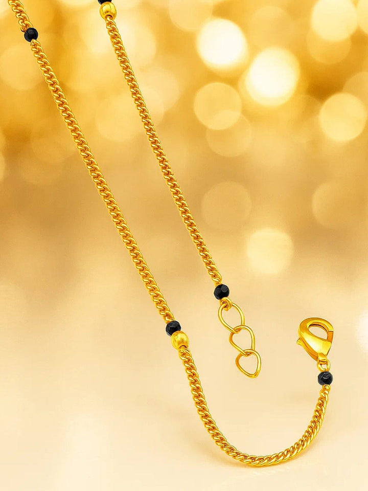 Rubans 18K Gold-Plated Brass Infinity Design Mangalsutra with Cubic Zirconia Detailing Mangalsutra