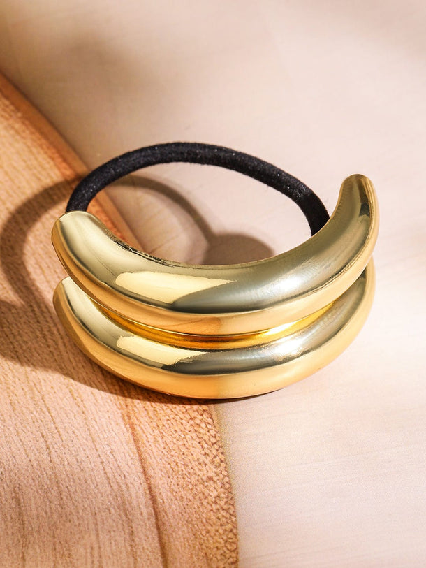 Rubans 18K Gold Plated Chunky Dome Hair Tie â€“ Luxe Statement Hair Accessory for Women Hair Accessory