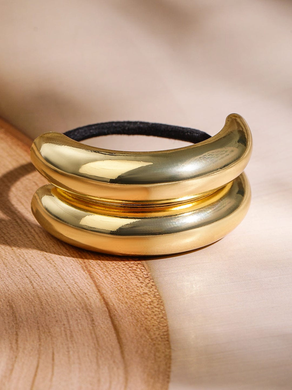 Rubans 18K Gold Plated Chunky Dome Hair Tie â€“ Luxe Statement Hair Accessory for Women Hair Accessory