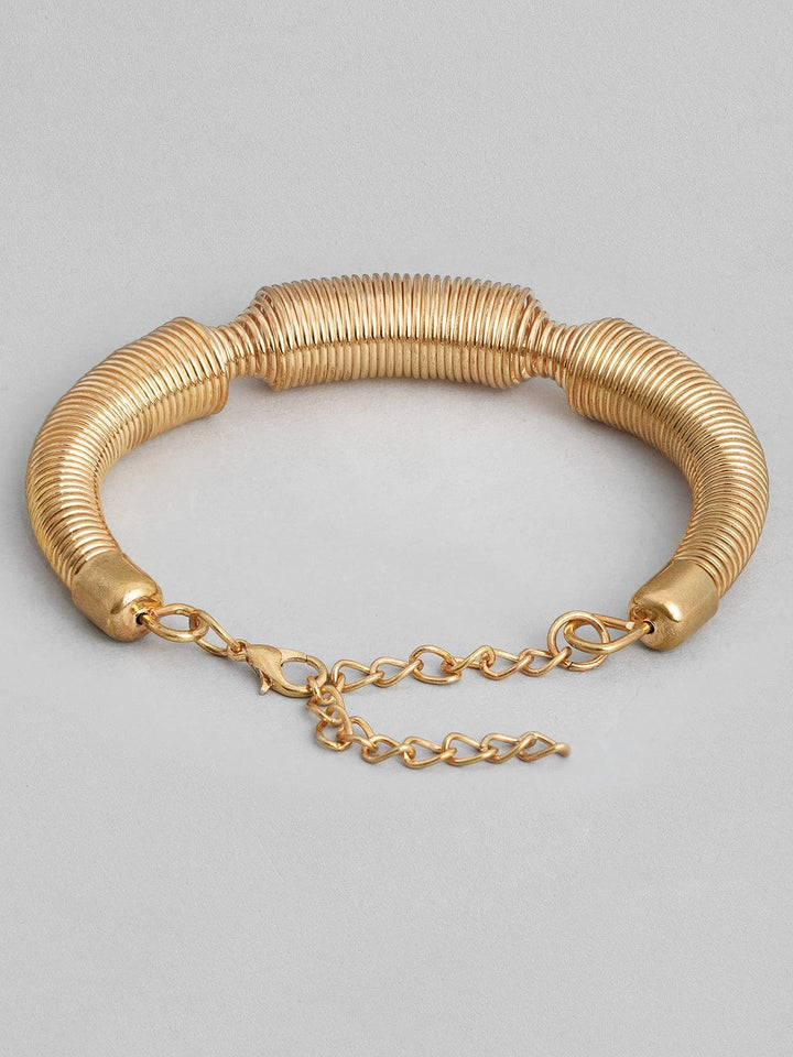 Rubans 18K Gold Plated Coiled Adjustable Chain Bracelet Bracelets