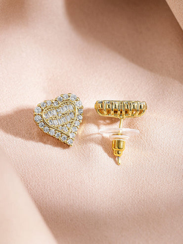 Rubans 18K Gold Plated Crystal Heart Shape Pendant Set Jewellery Set