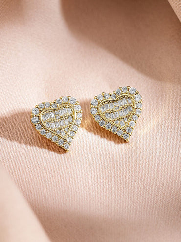 Rubans 18K Gold Plated Crystal Heart Shape Pendant Set Jewellery Set