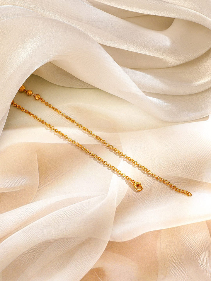 Rubans 18K Gold-Plated Cubic Zirconia Stone Gold, Green & Pink Beaded Matar Mala Necklace Necklaces, Necklace Sets, Chains & Mangalsutra