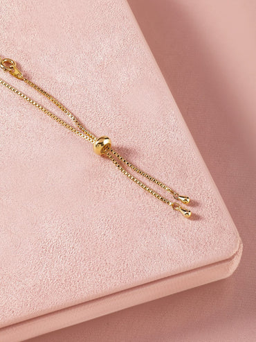 Rubans 18K Gold Plated Cubic Zirconia Studded Pendant Necklace with Adjustable Chain Necklace & Chains