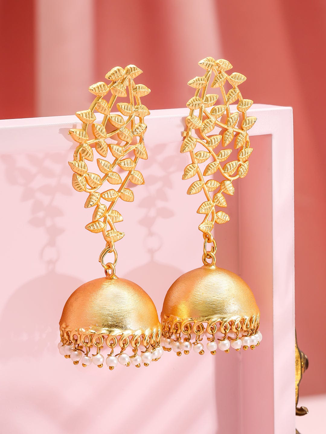 Rubans 18K Gold-Plated Dome Jhumka Earrings Earrings