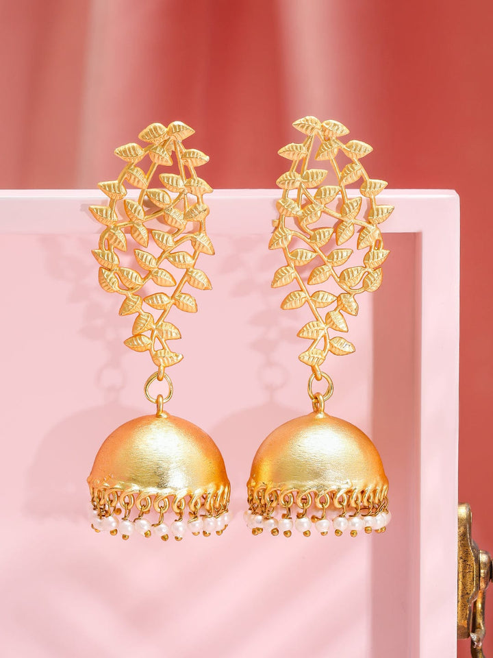 Rubans 18K Gold-Plated Dome Jhumka Earrings Earrings