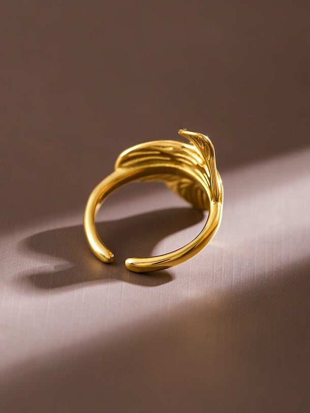 Rubans 18K Gold-Plated Floral Statement Adjustable Ring Ã¢â‚¬â€œ Bold & Elegant Design Rings