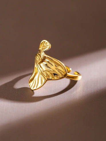 Rubans 18K Gold-Plated Floral Statement Adjustable Ring Ã¢â‚¬â€œ Bold & Elegant Design Rings