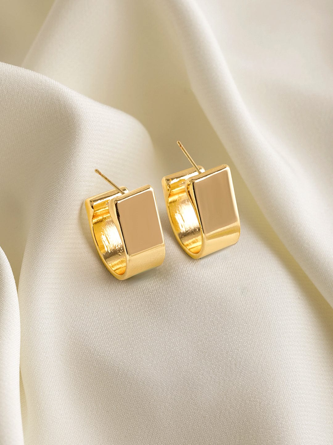 Rubans 18K Gold Plated Geometric Hoop Earrings Hoop Earrings