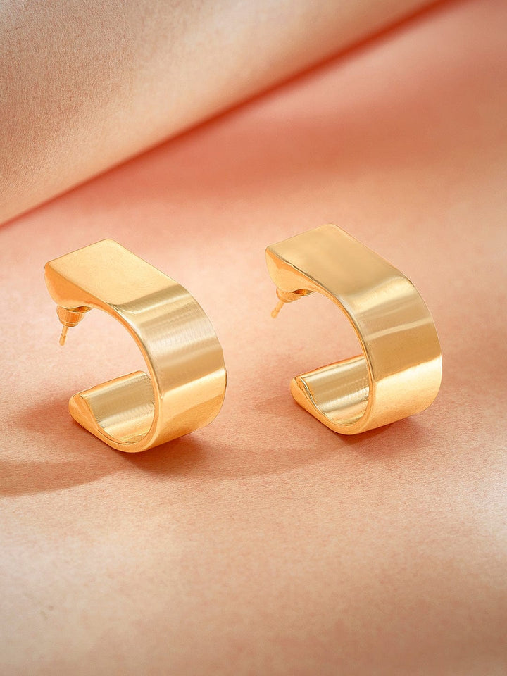 Rubans 18K Gold Plated Geometric Hoop Earrings Hoop Earrings