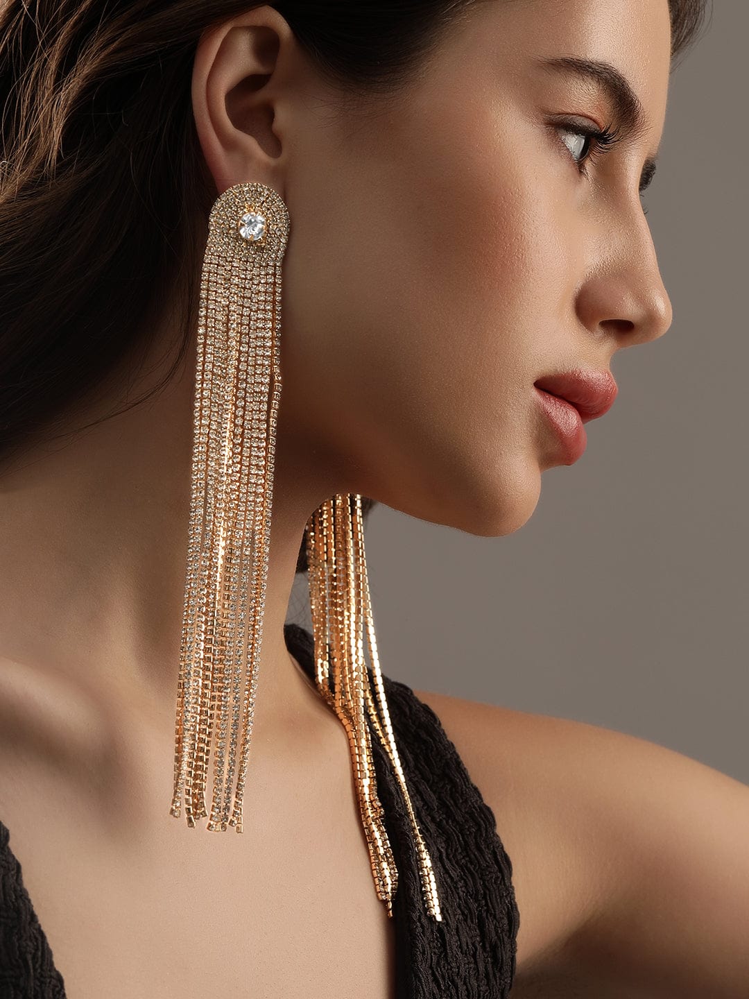 Rubans 18K Gold plated Glamorous Shoulder Duster Earrings Earrings