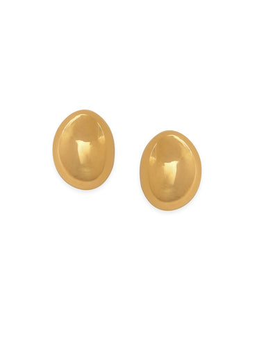 Rubans 18K Gold Plated Gold Tone Classic Round Stud Earrings with Elegant Design Earrings